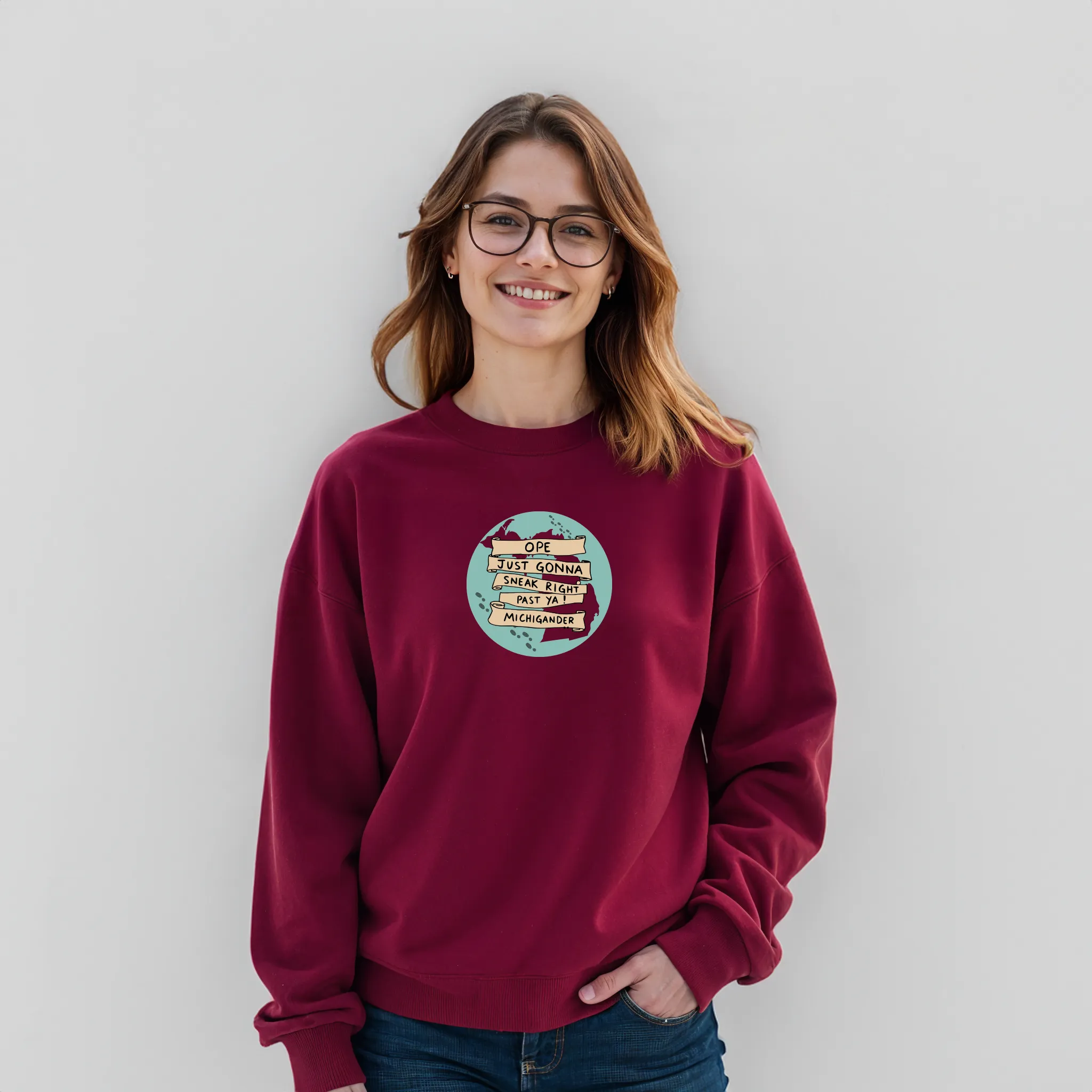 "Ope..." Relaxed Fit Classic Crew Unisex Sweatshirt