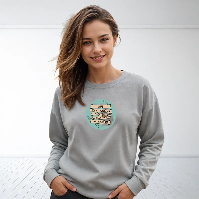 "Ope..." Relaxed Fit Classic Crew Unisex Sweatshirt