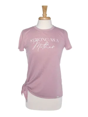 "Strong as a Mother" Tee with Side Tie Detail in Blush