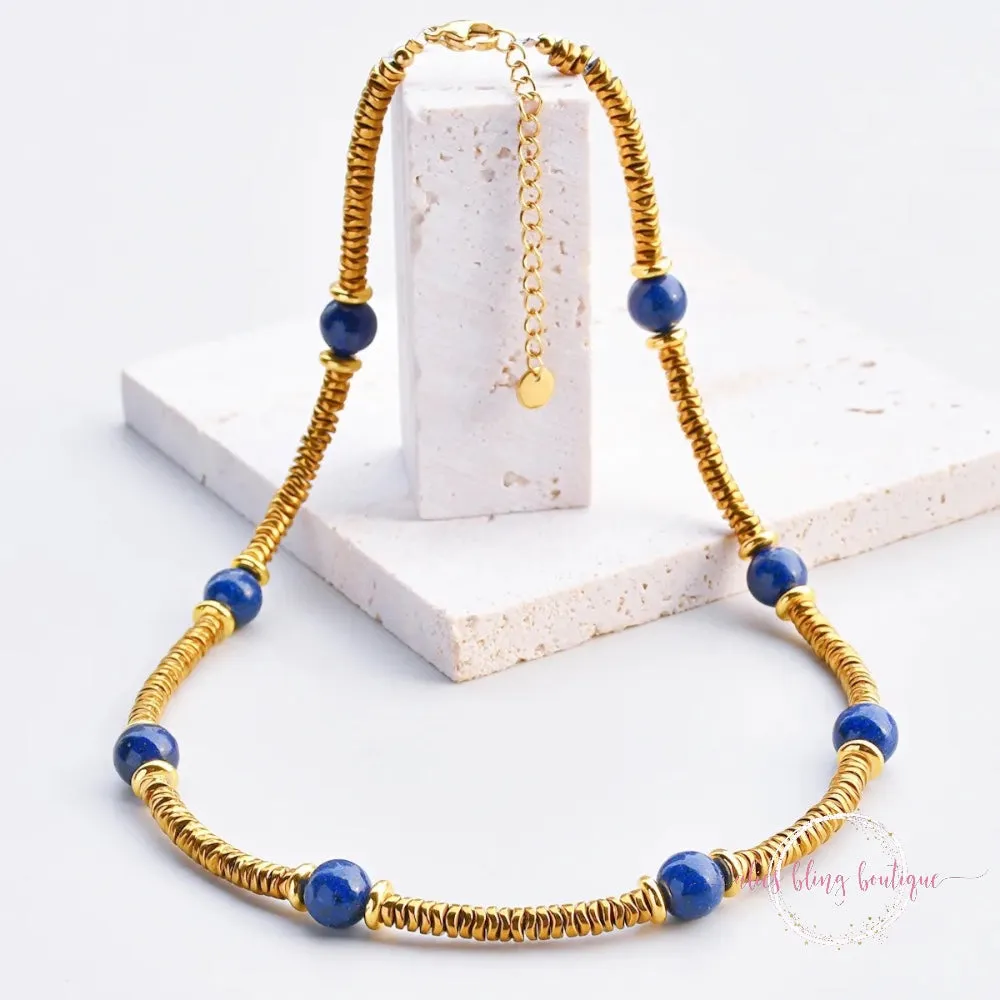Radiant Essence Semi Precious Stone Necklace in Lapis Lazuli