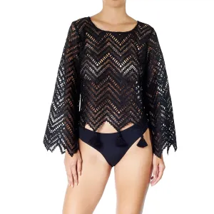 RAFFAELA D'ANGELO MACRAME LONG SLEEVE TOP