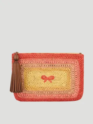 Raffia Tassel Bow Clutch
