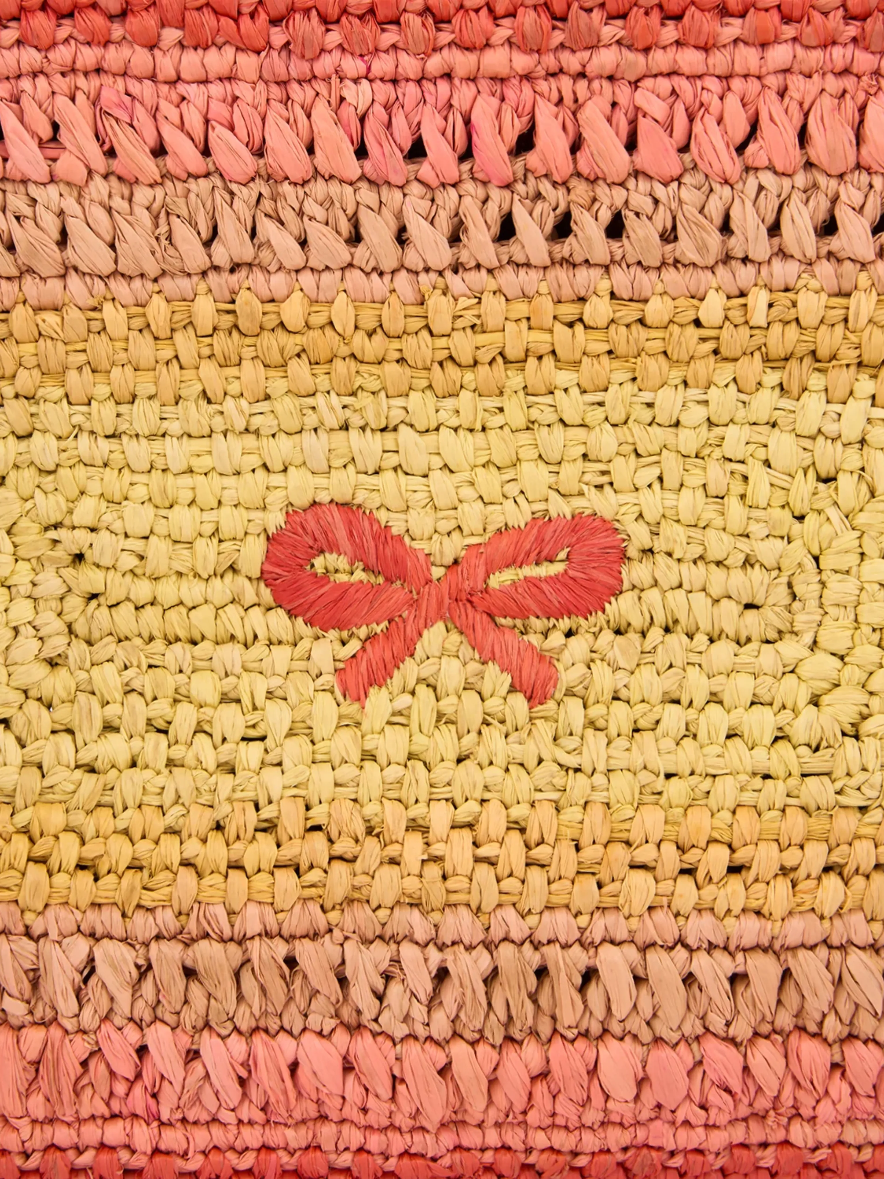 Raffia Tassel Bow Clutch