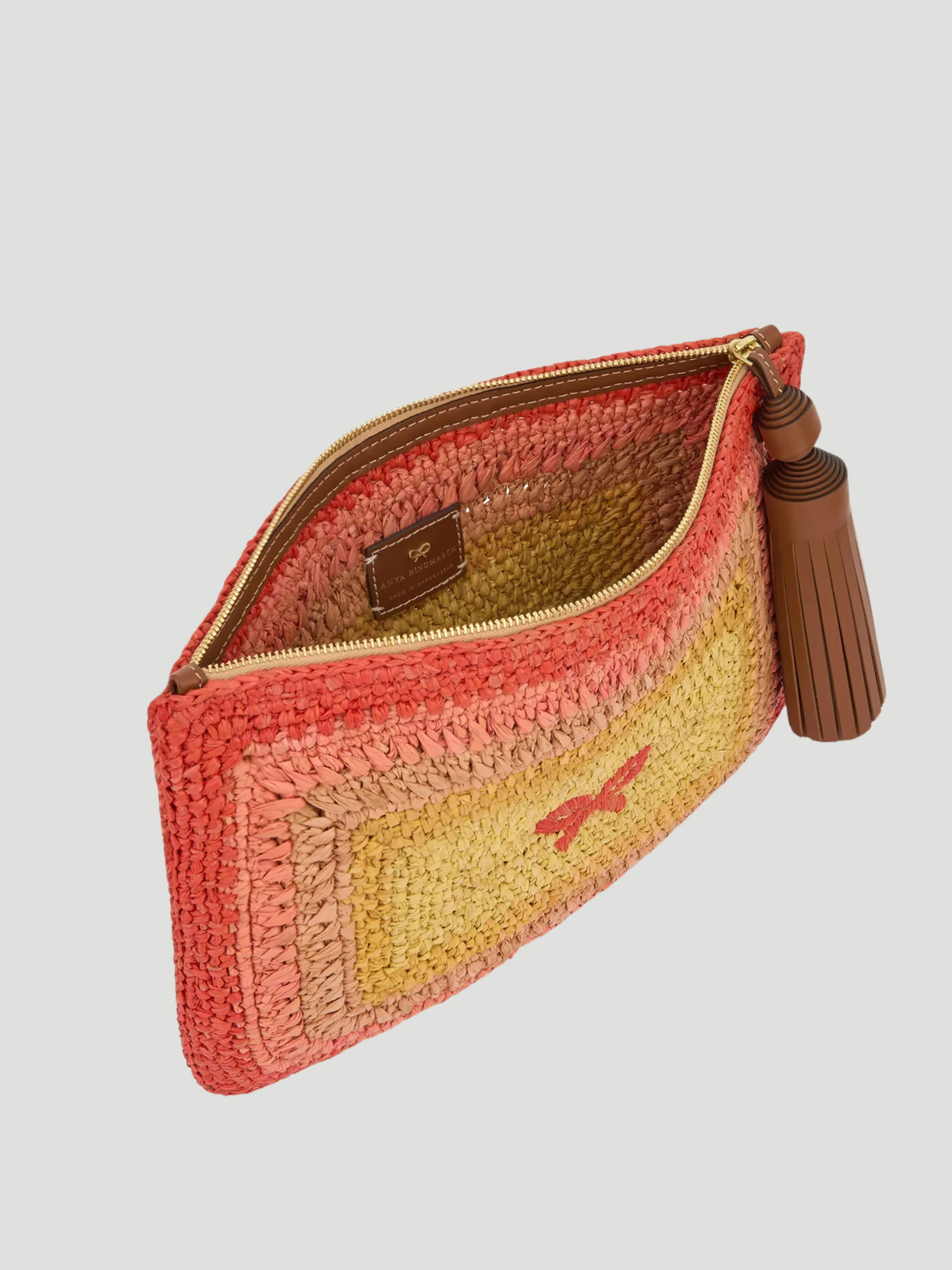 Raffia Tassel Bow Clutch