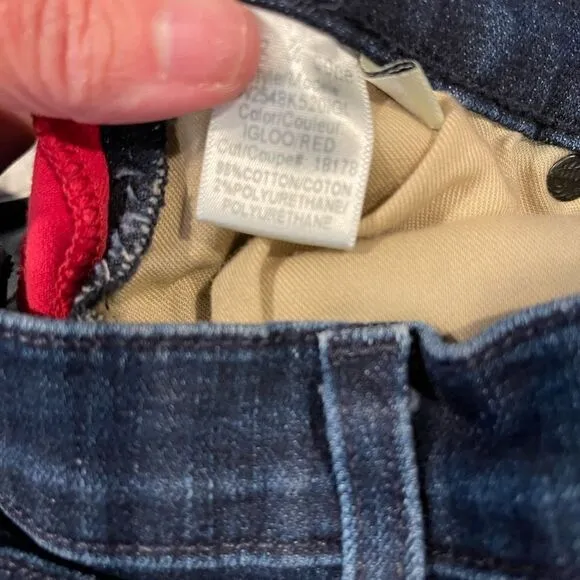 Rag &amp; Bone Igloo Red &amp; Indigo High Rise ‘Maize’ Classic Skinny Fit Jean.Size 28