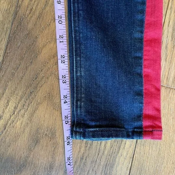 Rag &amp; Bone Igloo Red &amp; Indigo High Rise ‘Maize’ Classic Skinny Fit Jean.Size 28
