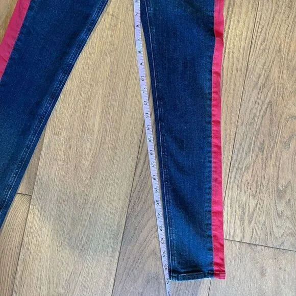 Rag &amp; Bone Igloo Red &amp; Indigo High Rise ‘Maize’ Classic Skinny Fit Jean.Size 28