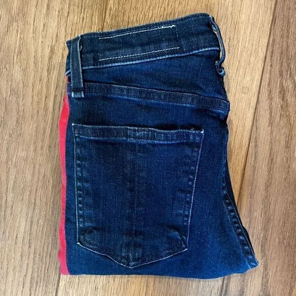 Rag &amp; Bone Igloo Red &amp; Indigo High Rise ‘Maize’ Classic Skinny Fit Jean.Size 28