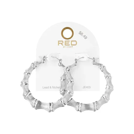 Red By Kiss Jewelry - Silver Bamboo Earrings