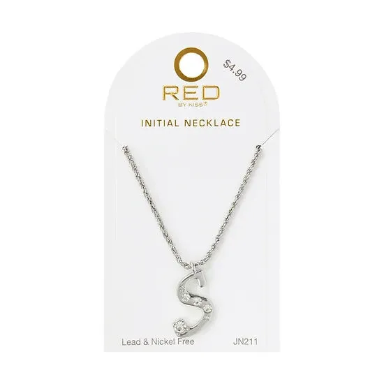 Red By Kiss Jewelry - Silver Initial Necklace
