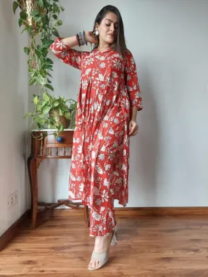 Red Naira Cut Suit Set