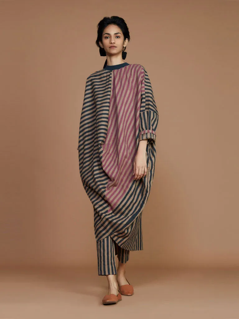 Ribbed Cowl Striped Tunic