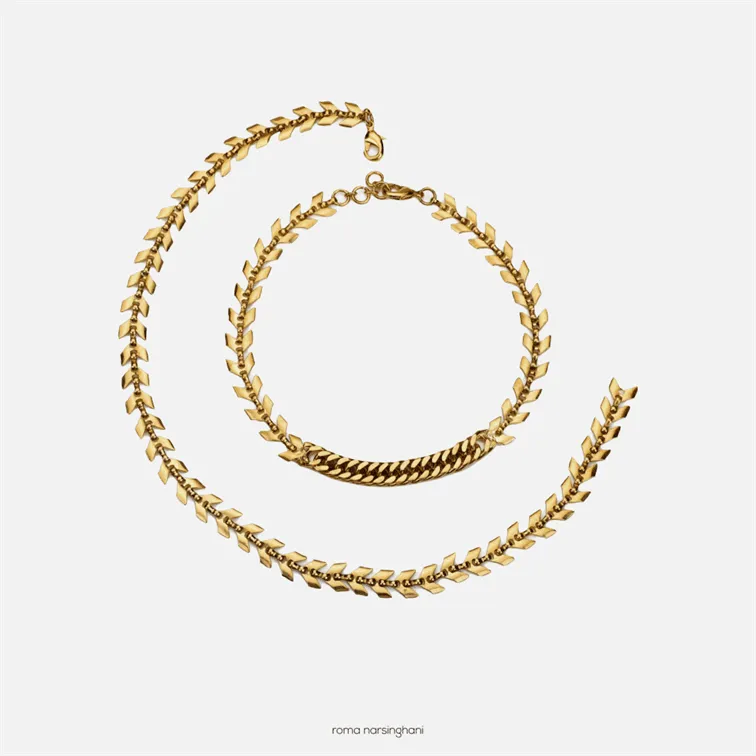 Roma Narsinghani Spine choker Choker The piece is set in brass, with 18KT gold finesse. Each piece is unique and handcrafted by our artisans. RNLOVE22