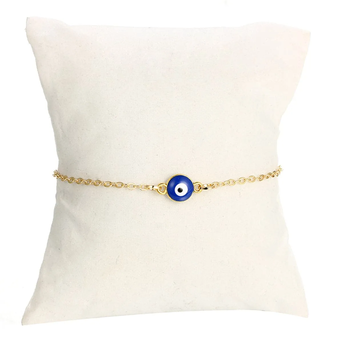Royal Blue & 18K Gold-Plated Evil Eye Charm Anklet