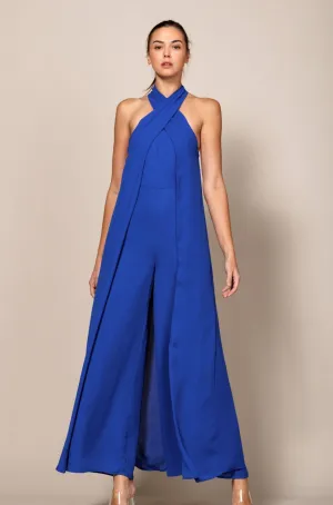 Royal Cross Neck Halter Jumpsuit