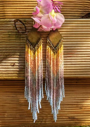 Santa Monica Beach Seed Bead Earrings