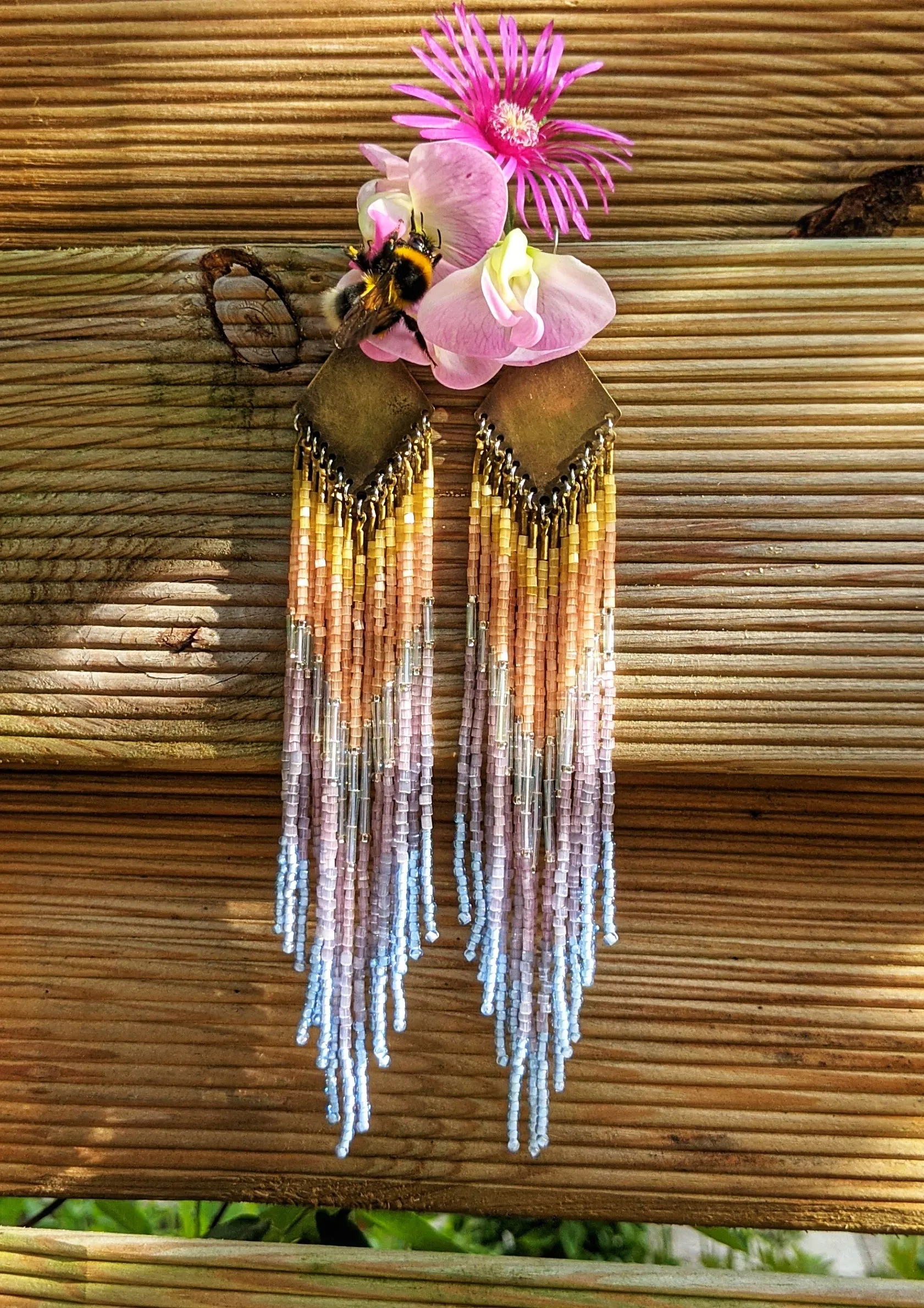 Santa Monica Beach Seed Bead Earrings