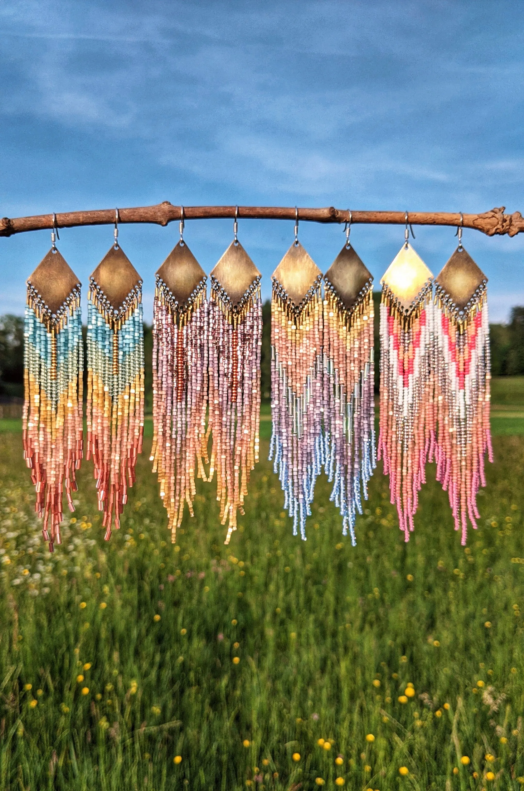 Santa Monica Beach Seed Bead Earrings