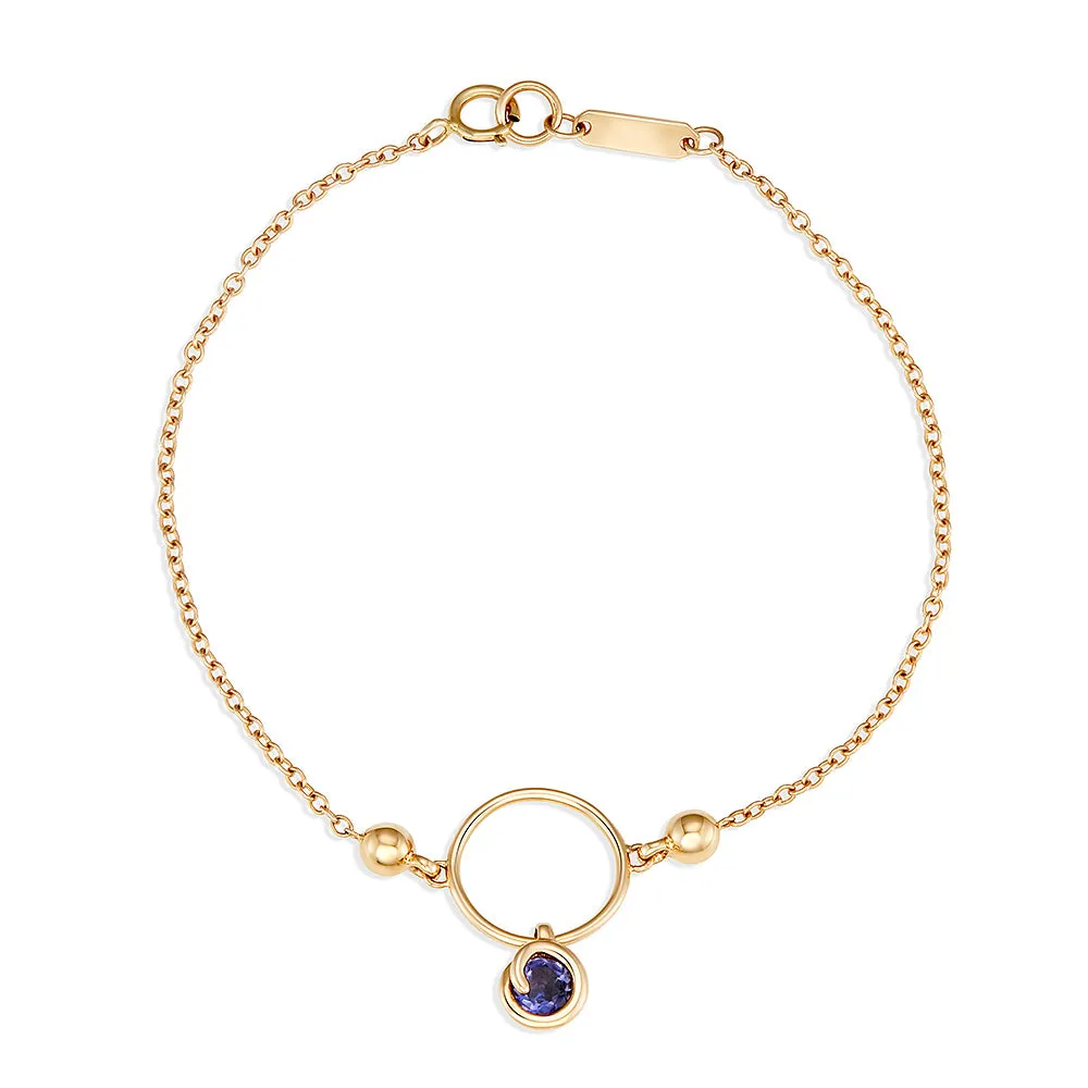 Scroll Charm Iolite Bracelet