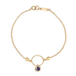Scroll Charm Iolite Bracelet