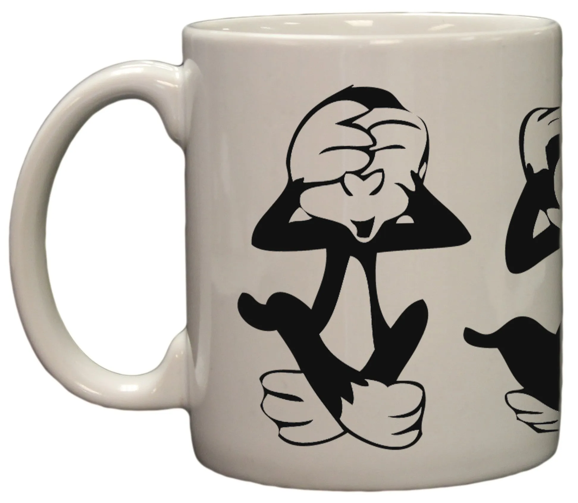 See No Evil, Hear No Evil, Flip The Bird 11oz Coffee Mug