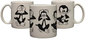 See No Evil, Hear No Evil, Flip The Bird 11oz Coffee Mug