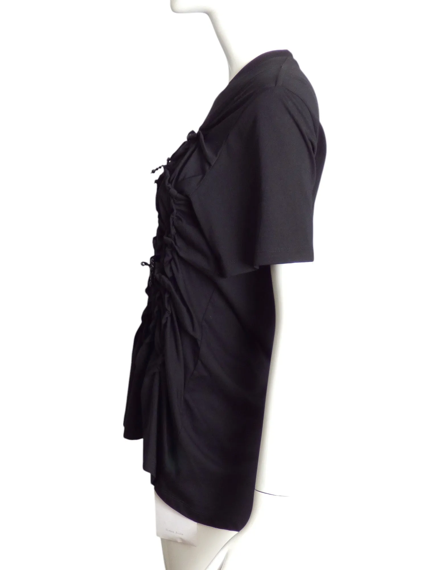 SIMONE ROCHA- NWT Black Beaded & Gathered Top, Size 4