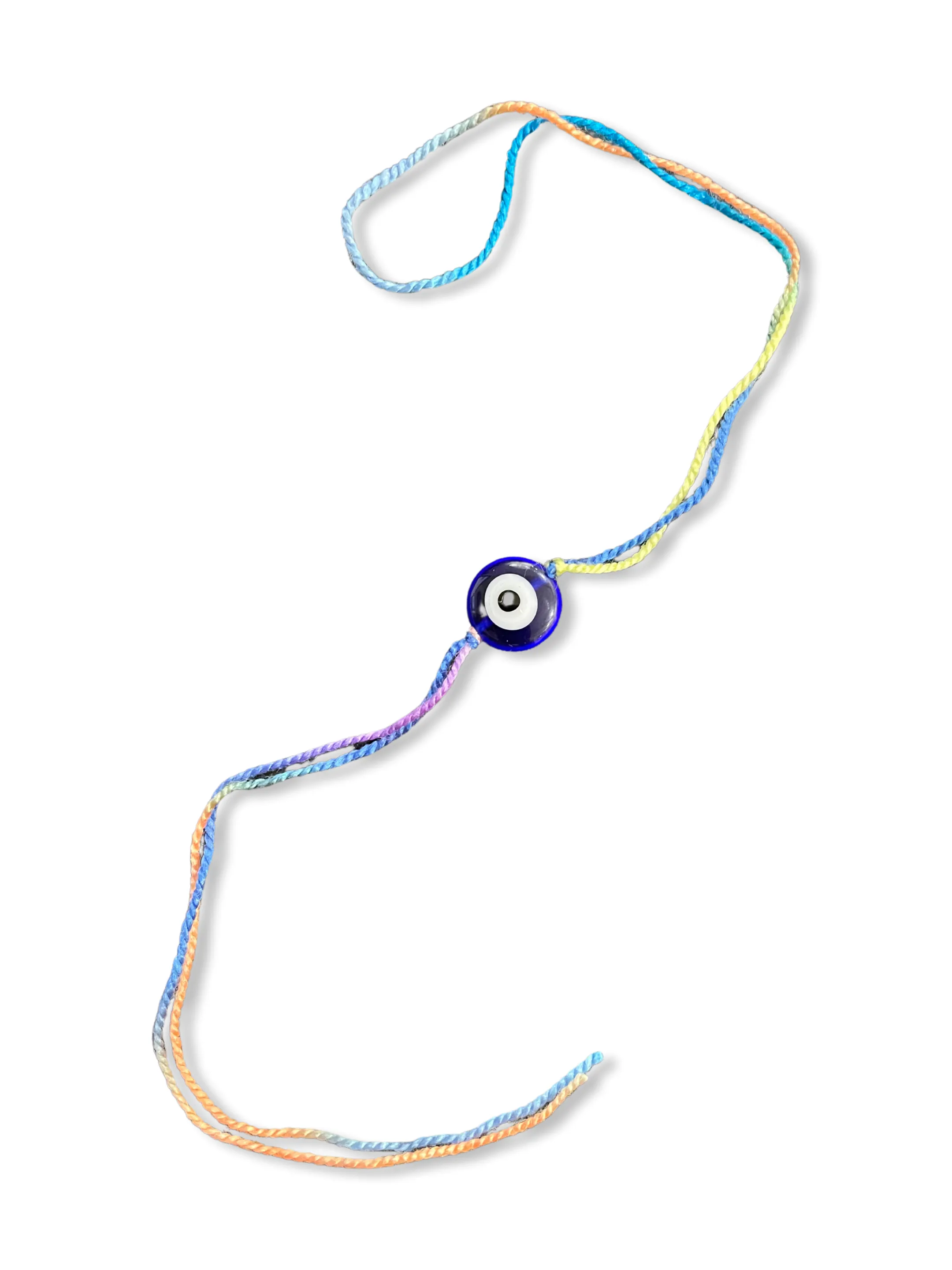 Simple Beautiful Designer Rakhi Evil Eye Charm With Multicolored Thread For Raksha Bandhan