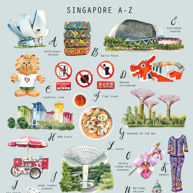 Singapore A-Z Tote Bag