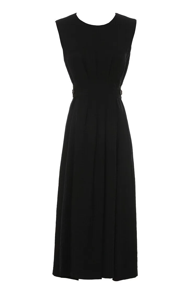 Solid Color Elegant Ofiice Party Midi Dress