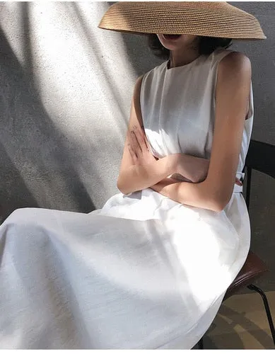 Solid Color Elegant Ofiice Party Midi Dress