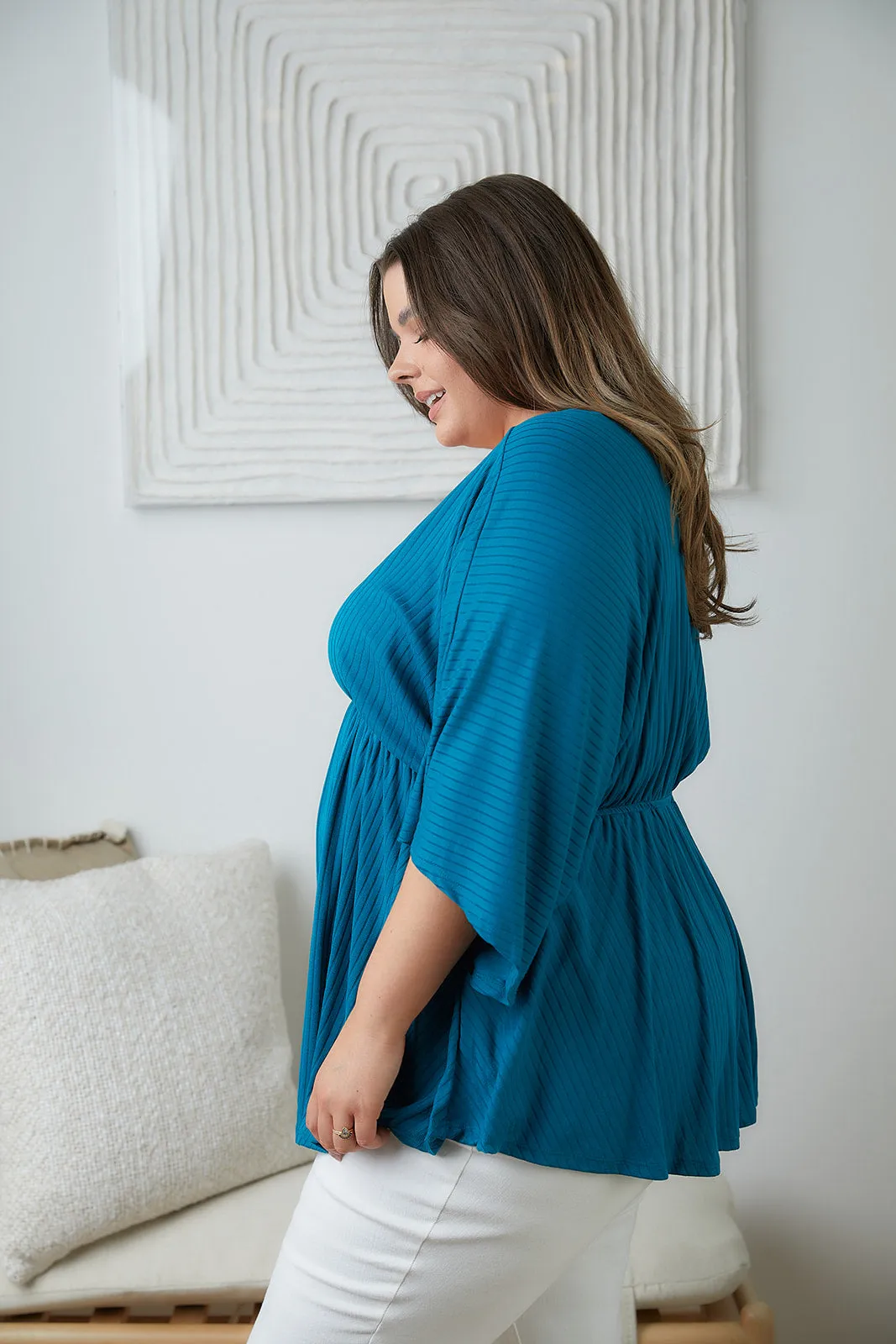 Storied Moments Dolman Top in Teal
