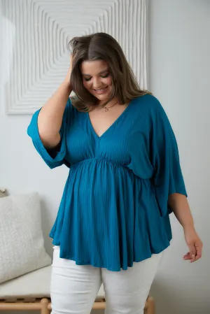 Storied Moments Dolman Top in Teal