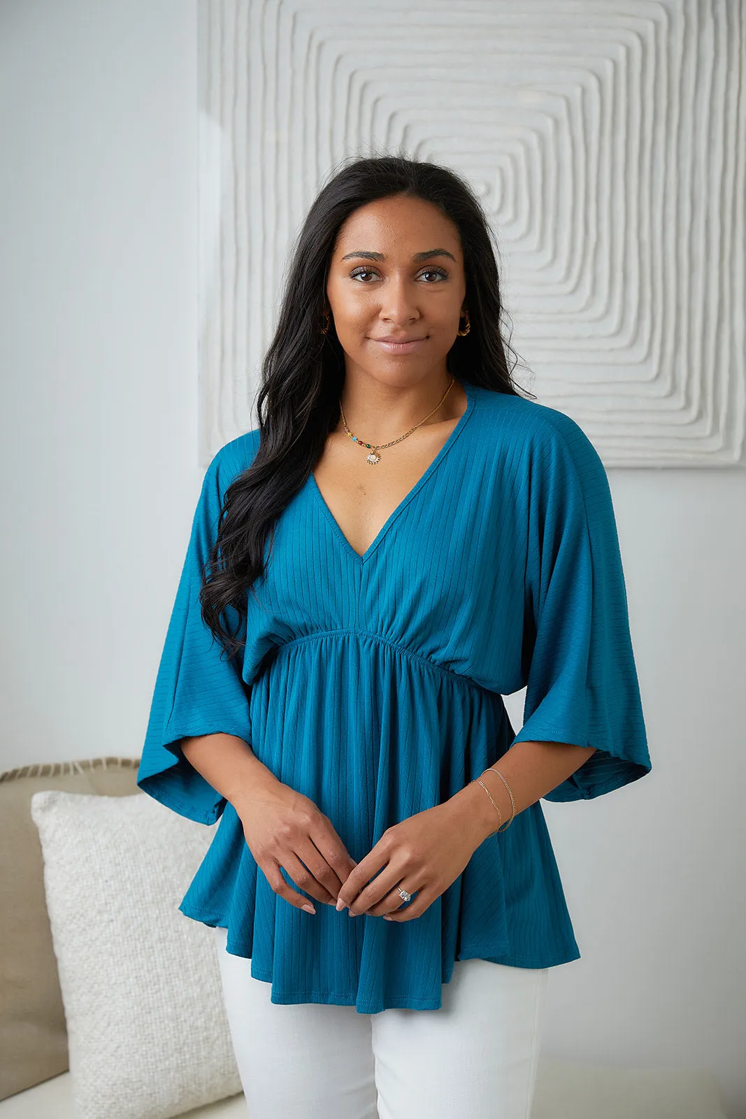 Storied Moments Dolman Top in Teal