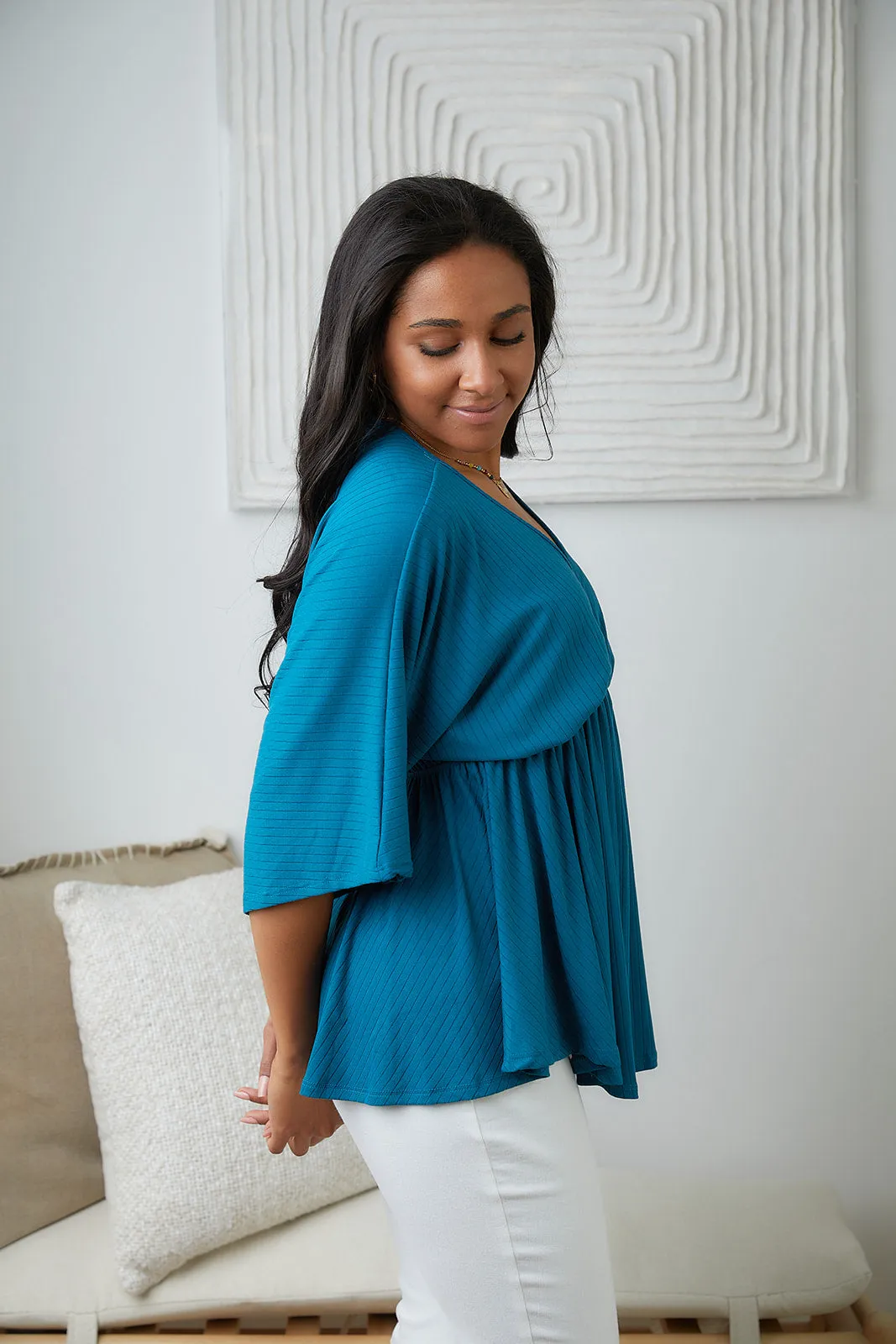 Storied Moments Dolman Top in Teal
