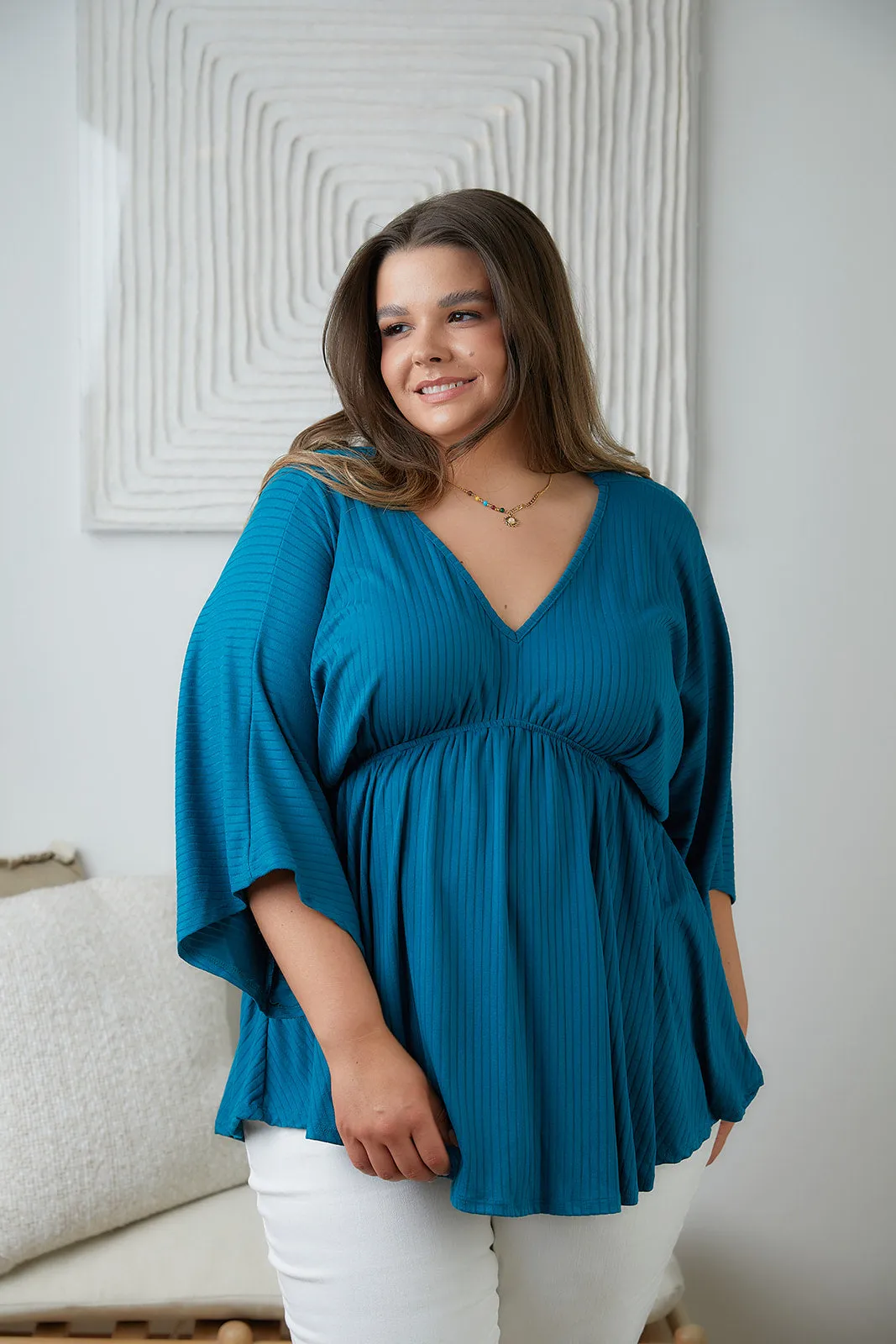 Storied Moments Dolman Top in Teal