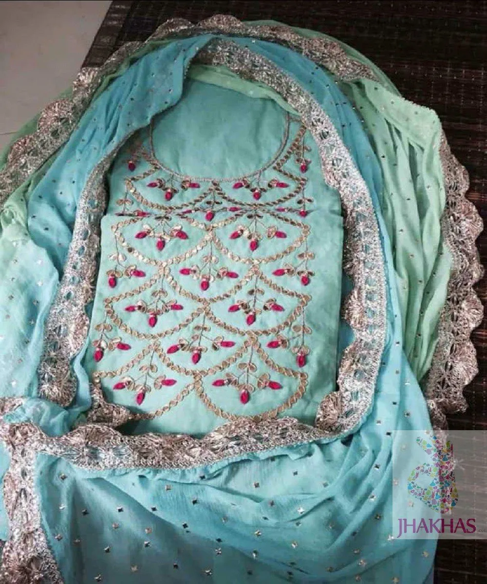 Stylish Sky Blue Gotawork Salwar Suit