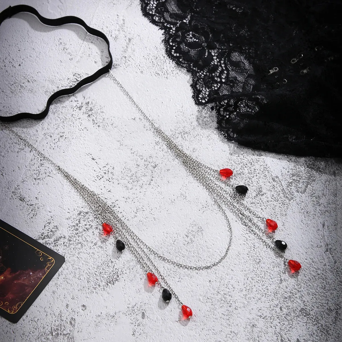 Tassel Crystal Drops Blood Water Droplet Leg Chain