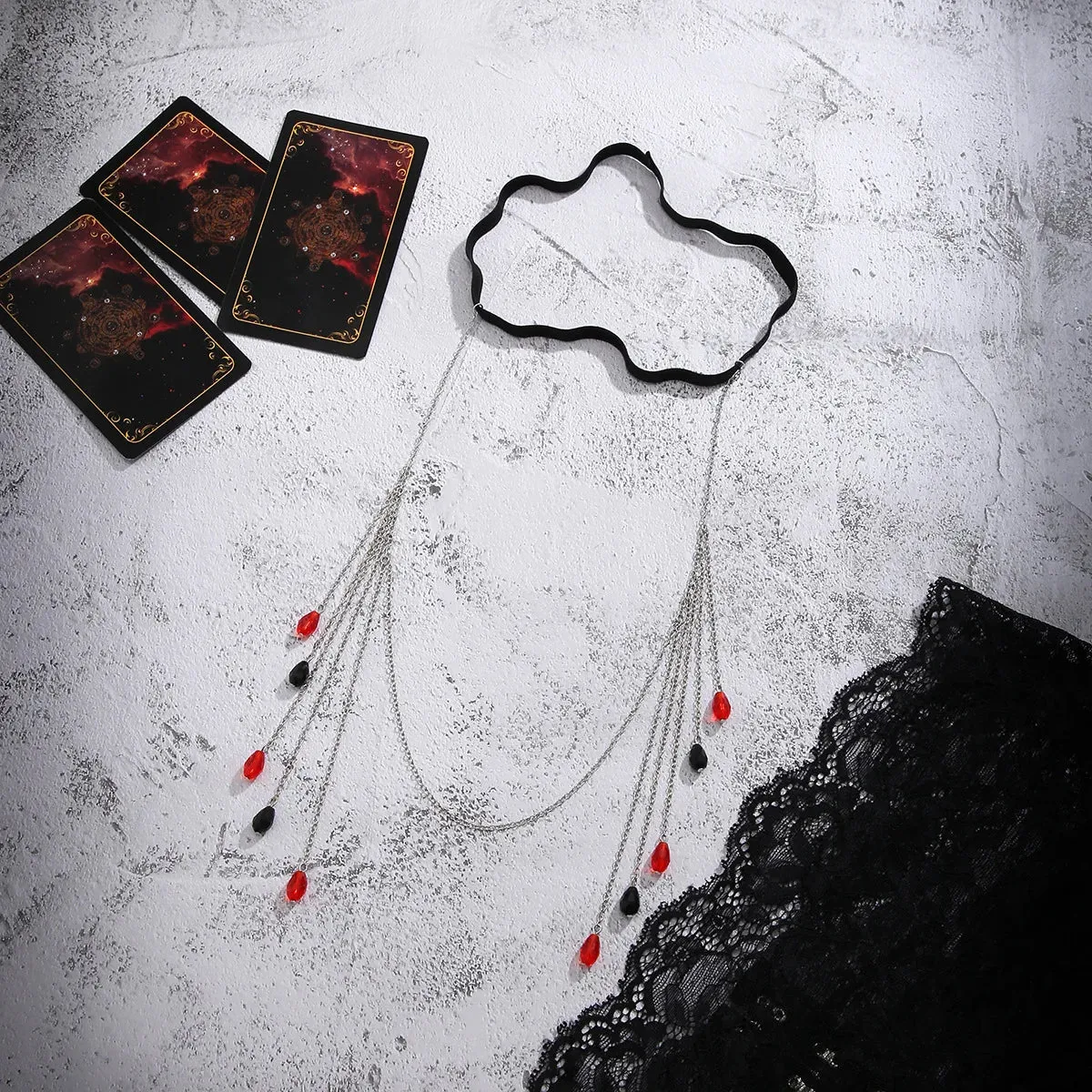 Tassel Crystal Drops Blood Water Droplet Leg Chain