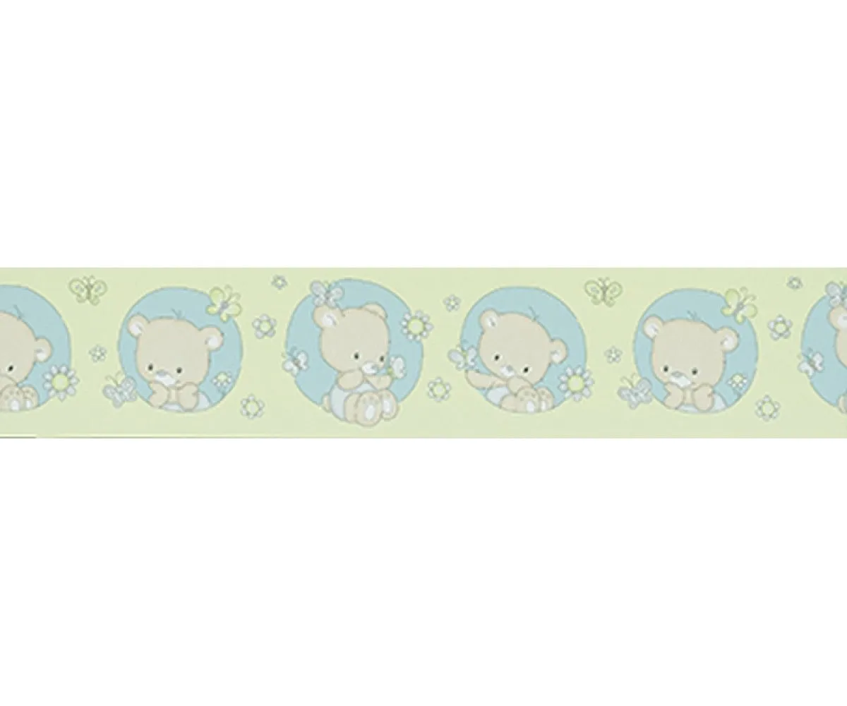 Teddy Bear Nature Green Blue 0013-07 Wallpaper Border