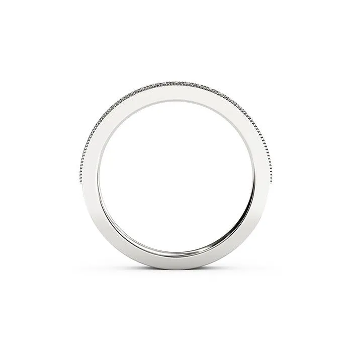 The Studio Collection Diamond Half-Way Wedding Band with Milgrain Edge