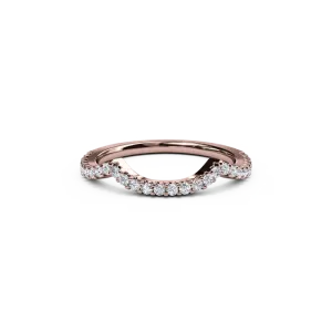The Studio Collection Rose Gold Prong Set Curved Wedding Band