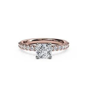 The Studio Collection Round Diamond Engagement Ring in Rose Gold