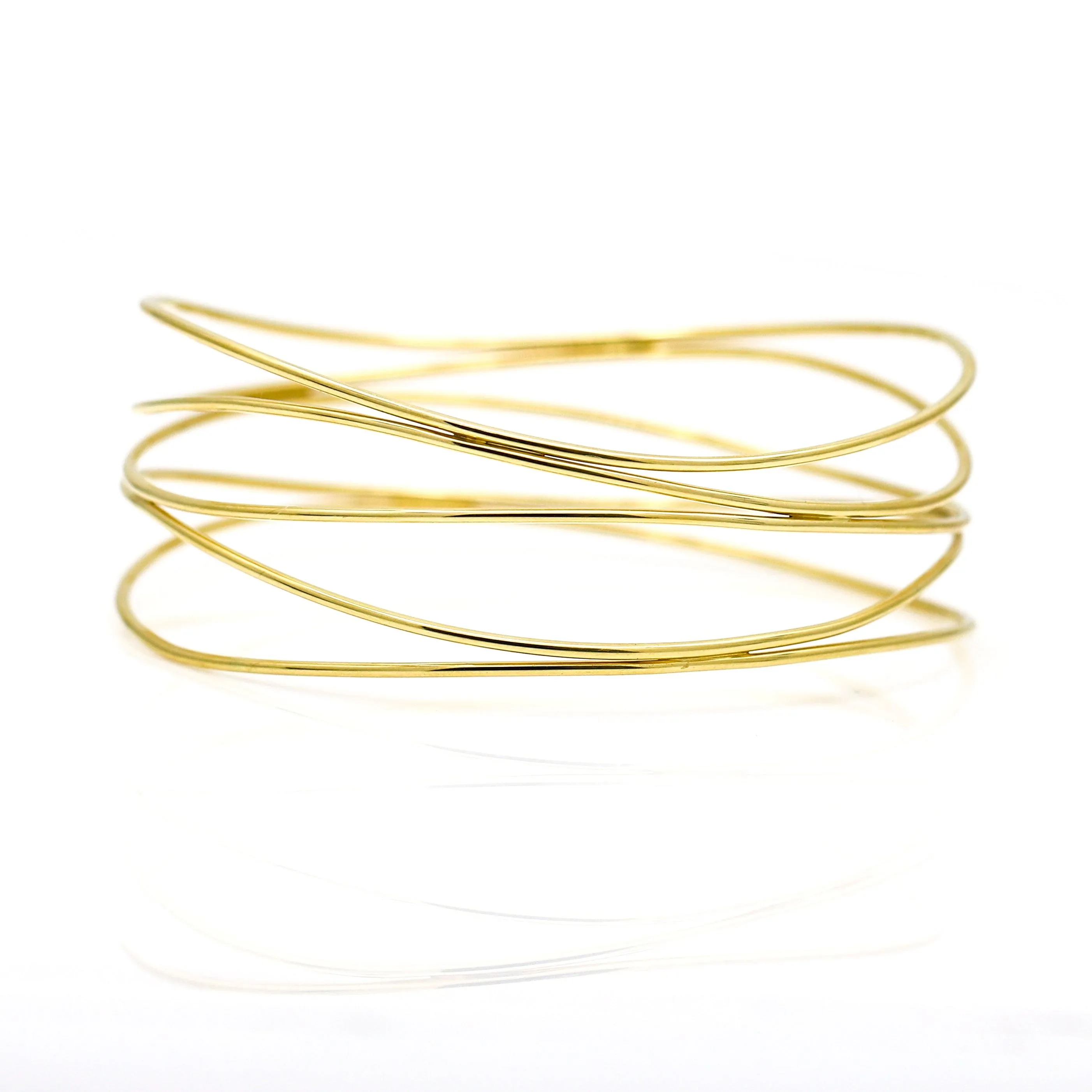 Tiffany & Co. Elsa Peretti Five-Row Wave Bangle Bracelet in 18k Yellow Gold