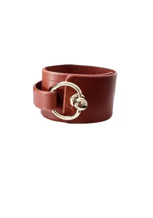 Toggle Wrap Leather Cuff, Caramel