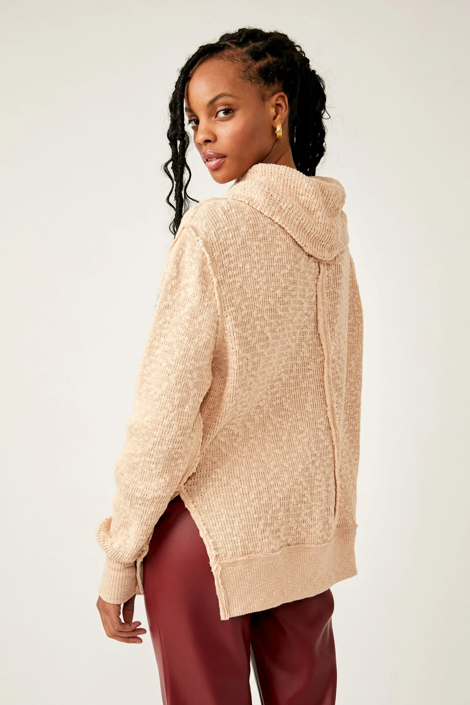 TOMMY TURTLENECK TOP-TOASTED ALMOND