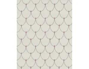 Trellis Drops Beads Grey Pink 7303-10 Wallpaper
