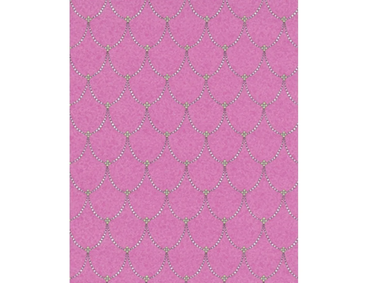 Trellis Drops Beads Pink 7303-17 Wallpaper