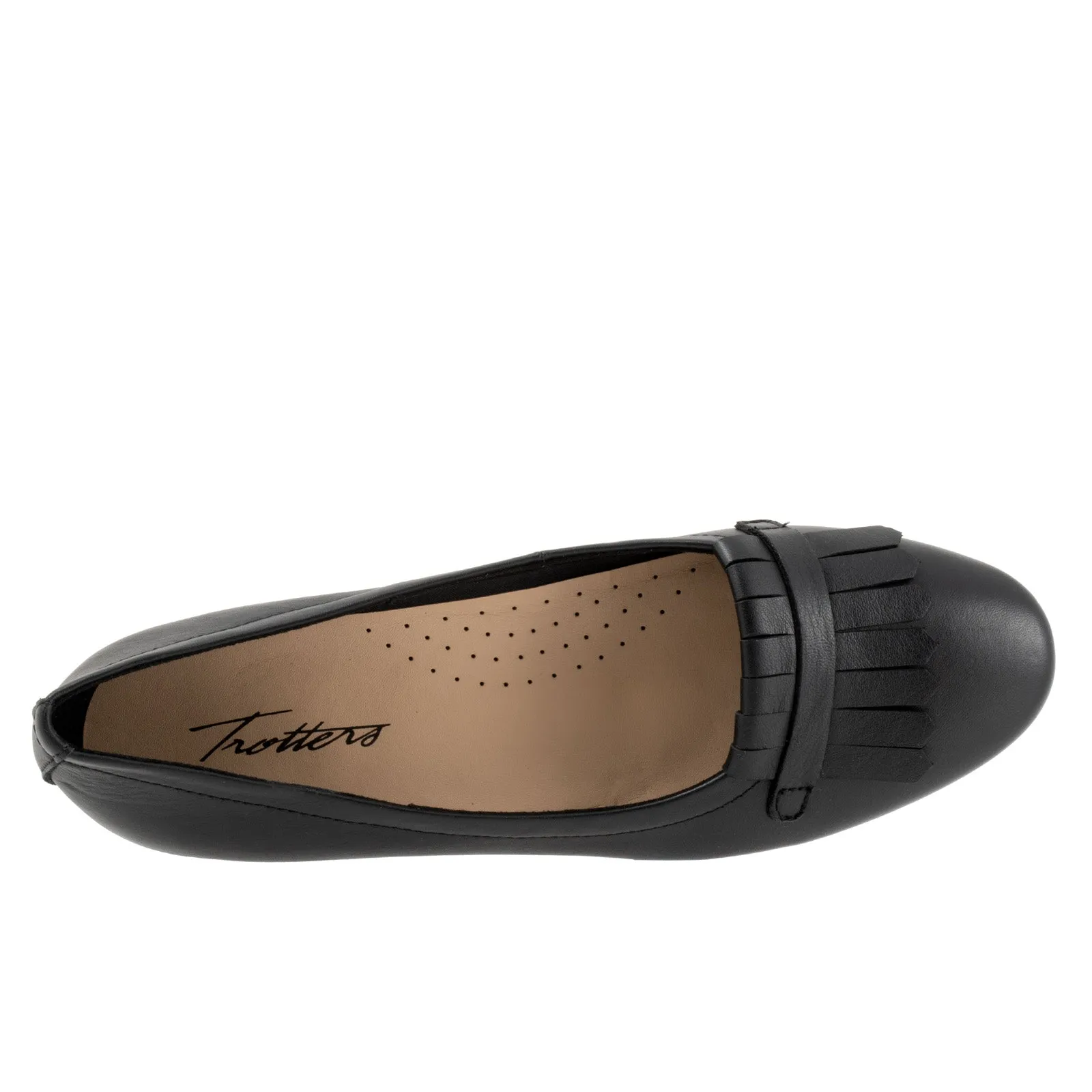 Trotters Greyson T2306-001 Womens Black Leather Slip On Loafer Flats Shoes