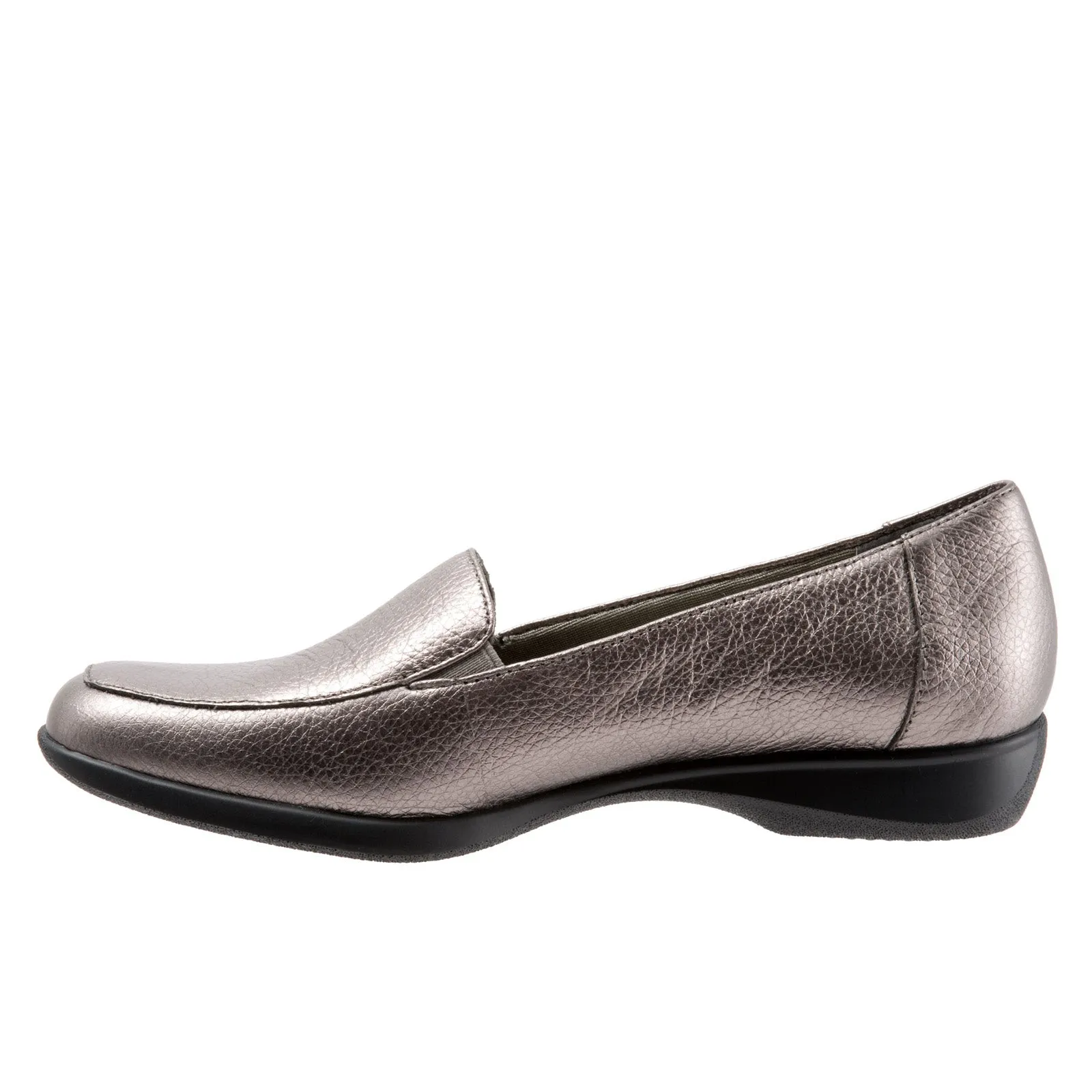 Trotters Jenn T9521-033 Womens Gray Leather Slip On Loafer Flats Shoes